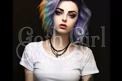 T Shirt Mockup, Goth Girl Wearing T Shirt, Gothic Mockup, 61 Product Image 1