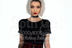 T Shirt Mockup, Goth Girl Wearing T Shirt, Gothic Mockup, 63 Product Image 1