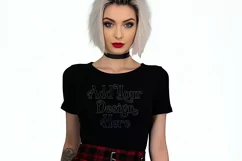 T Shirt Mockup, Goth Mockup, Black Shirt Mockup, Female, d63 Product Image 2