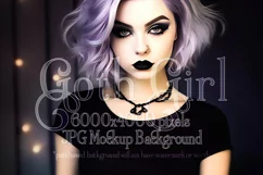 T Shirt Mockup, Goth Girl Wearing T Shirt, Gothic Mockup, 66 Product Image 1