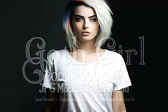 T Shirt Mockup, Goth Mockup, White Shirt Mockup, Female, d67 Product Image 1