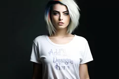T Shirt Mockup, Goth Girl Wearing T Shirt, Gothic Mockup, 67 Product Image 2