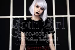 T Shirt Mockup, Goth Girl Wearing T Shirt, Gothic Mockup, 68 Product Image 1
