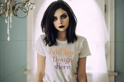 T-Shirt Mockup, Goth Girl Wearing T Shirt, Gothic Mockup, d7 Product Image 2