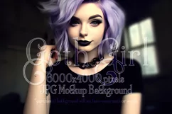 T Shirt Mockup, Goth Girl Wearing T Shirt, Gothic Mockup, 70 Product Image 1