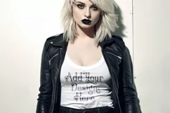 T Shirt Mockup, Goth Girl Wearing T Shirt, Gothic Mockup, 71 Product Image 2