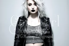 T Shirt Mockup, Goth Girl Wearing T Shirt, Gothic Mockup, 72 Product Image 1