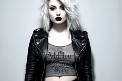 T Shirt Mockup, Goth Girl Wearing T Shirt, Gothic Mockup, 72 Product Image 2