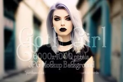 T Shirt Mockup, Goth Mockup, Black Shirt Mockup, Female, d73 Product Image 1