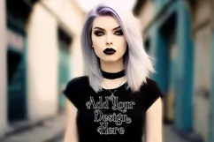 T Shirt Mockup, Goth Girl Wearing T Shirt, Gothic Mockup, 73 Product Image 2