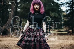T Shirt Mockup, Goth Mockup, Black Shirt Mockup, Female, d74 Product Image 1