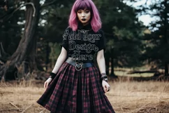 T Shirt Mockup, Goth Girl Wearing T Shirt, Gothic Mockup, 74 Product Image 2