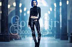 T Shirt Mockup, Goth Girl Wearing T Shirt, Gothic Mockup, 76 Product Image 1