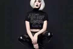 T Shirt Mockup, Goth Mockup, Black Shirt Mockup, Female, d78 Product Image 2