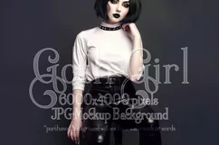 T Shirt Mockup, Goth Girl Wearing T Shirt, Gothic Mockup, 79 Product Image 1