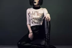 T Shirt Mockup, Goth Girl Wearing T Shirt, Gothic Mockup, 81 Product Image 2