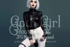 T Shirt Mockup, Goth Mockup, Black Shirt Mockup, Female, d82 Product Image 1