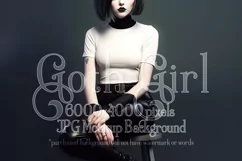 T Shirt Mockup, Goth Mockup, White Shirt Mockup, Female, d84 Product Image 1
