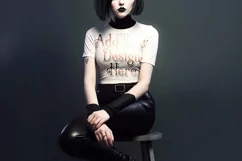 T Shirt Mockup, Goth Girl Wearing T Shirt, Gothic Mockup, 84 Product Image 2