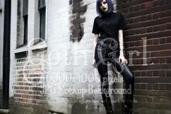 T Shirt Mockup, Goth Mockup, Black Shirt Mockup, Female, d85 Product Image 1