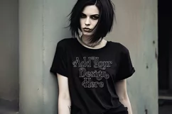 T Shirt Mockup, Goth Girl Wearing T Shirt, Gothic Mockup, 86 Product Image 2