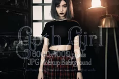 T Shirt Mockup, Goth Girl Wearing T Shirt, Gothic Mockup, 89 Product Image 1