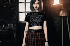 T Shirt Mockup, Goth Girl Wearing T Shirt, Gothic Mockup, 89 Product Image 2