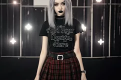 T Shirt Mockup, Goth Mockup, Black Shirt Mockup, Female, d91 Product Image 2