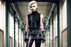 T Shirt Mockup, Goth Mockup, Black Shirt Mockup, Female, d94 Product Image 1