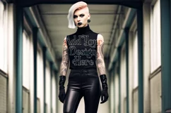 T Shirt Mockup, Goth Mockup, Black Shirt Mockup, Female, d94 Product Image 2