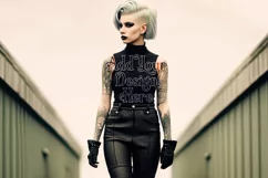 T Shirt Mockup, Goth Girl Wearing T Shirt, Gothic Mockup, 95 Product Image 2