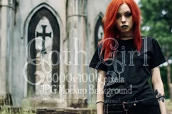 T Shirt Mockup, Goth Girl Wearing T Shirt, Gothic Mockup, 96 Product Image 1