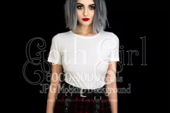 T Shirt Mockup, Goth Girl Wearing T Shirt, Gothic Mockup, 97 Product Image 1