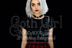 T Shirt Mockup, Goth Girl Wearing T Shirt, Gothic Mockup, 98 Product Image 1