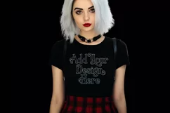 T Shirt Mockup, Goth Girl Wearing T Shirt, Gothic Mockup, 98 Product Image 2