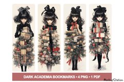 Gothic Christmas Bookmarks PNG Printables | Dark Academia Product Image 1