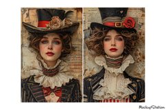 Alice Junk Journal Printable Half Pages, Victorian Steampunk Product Image 2