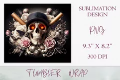 Add a bold gothic touch to your tumbler with our athlete skull design, perfect for sports fans and Halloween. High-quality sublimation wrap for 20 oz tumblers.