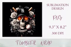 Add a bold gothic touch to your tumbler with our athlete skull design, perfect for sports fans and Halloween. High-quality sublimation wrap for 20 oz tumblers.