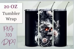 Add a bold gothic touch to your tumbler with our athlete skull design, perfect for sports fans and Halloween. High-quality sublimation wrap for 20 oz tumblers.