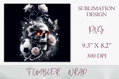 Add a bold gothic touch to your tumbler with our athlete skull design, perfect for sports fans and Halloween. High-quality sublimation wrap for 20 oz tumblers.