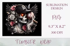 Add a bold gothic touch to your tumbler with our athlete skull design, perfect for sports fans and Halloween. High-quality sublimation wrap for 20 oz tumblers.