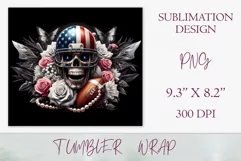 Add a bold gothic touch to your tumbler with our athlete skull design, perfect for sports fans and Halloween. High-quality sublimation wrap for 20 oz tumblers.
