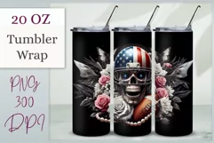 Add a bold gothic touch to your tumbler with our athlete skull design, perfect for sports fans and Halloween. High-quality sublimation wrap for 20 oz tumblers.