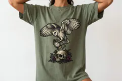 Gothic Barn Owl and Skull PNG Product Image 2