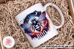  Gothic Bee Net Mug Wrap For 11 oz and 15 oz, 3d Mug, Halloween Png
