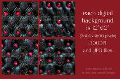 Gothic Patterns, Black Leather x Jewels Seamless Pattern, s2 Product Image 2