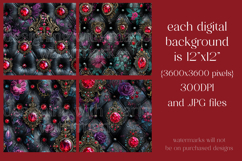 Gothic Patterns, Black Leather x Jewels Seamless Pattern, s3 Product Image 2