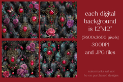 Gothic Patterns, Black Leather x Jewels Seamless Pattern, s4 Product Image 2
