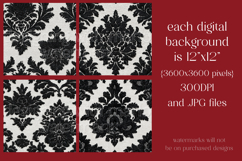 Gothic Patterns, White Black Damask Seamless Pattern, s1 Product Image 2